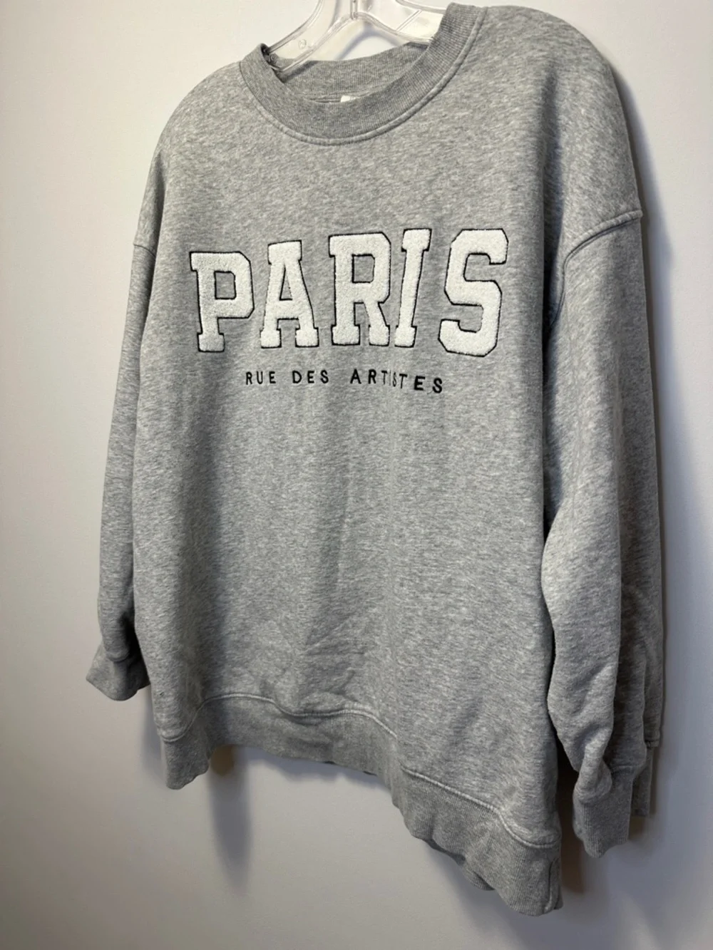 H&M Paris Graphic Oversized Long Length Crewneck Sweater - Picture 6 of 11
